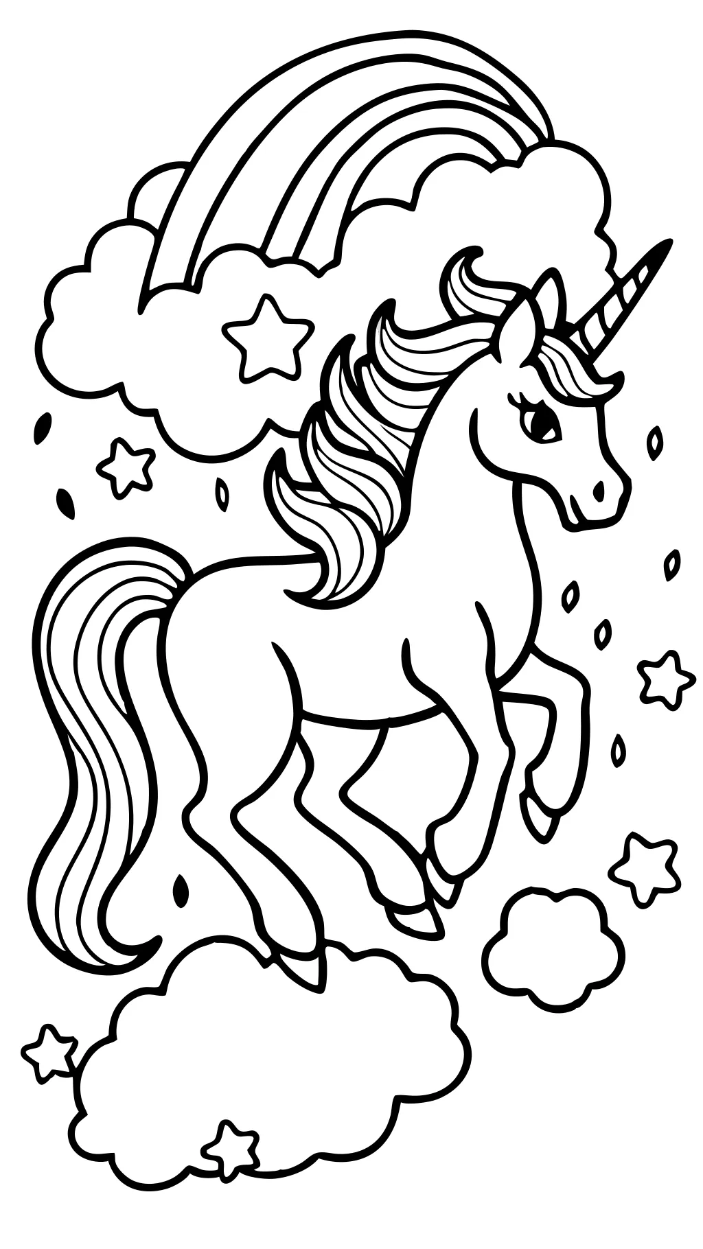 Página para colorear de unicornio